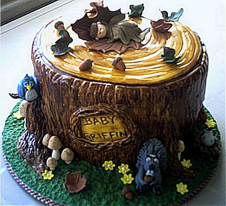 Woodland Forest Baby Shower Cake