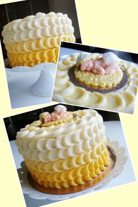 Yellow Baby Shower Cake