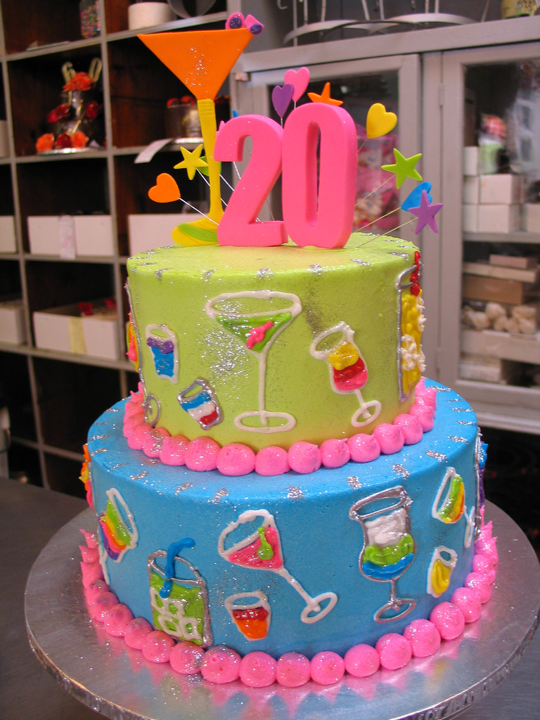 2 Tier 21st Birthday Cake