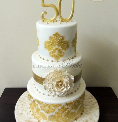 3 Tier 50th Anniversary Cake