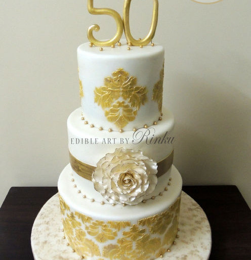 3 Tier 50th Anniversary Cake 3 Tier 50th Anniversary Cake