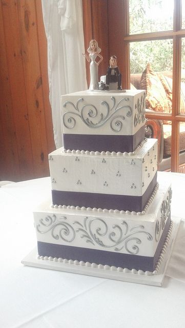 3 Tier Square Wedding Cake