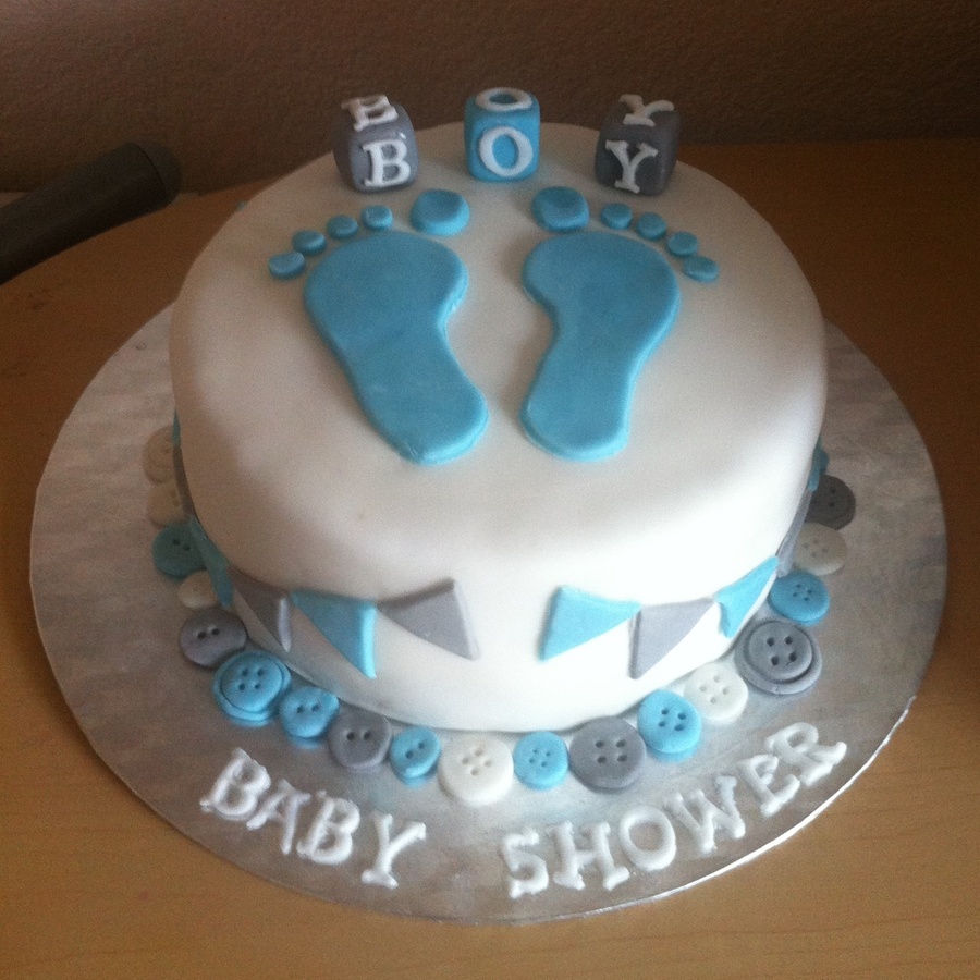 12 Photos of Baby Shower Boy Cakes With Footprints 12 Photos of Baby Shower Boy Cakes With Footprints