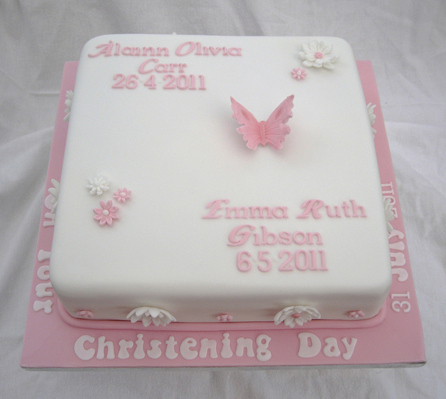 Baby Girl Christening Cake