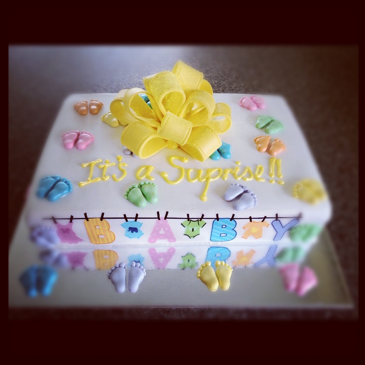 Baby Shower Cake with Footprint Baby Shower Cake with Footprint
