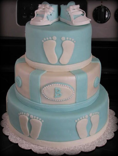 Baby Shower Cake with Footprint