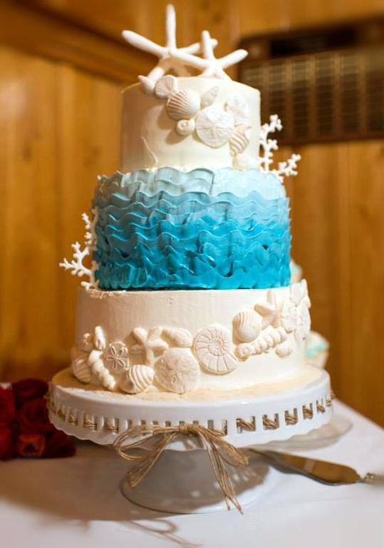 Beach Themed Wedding Cake