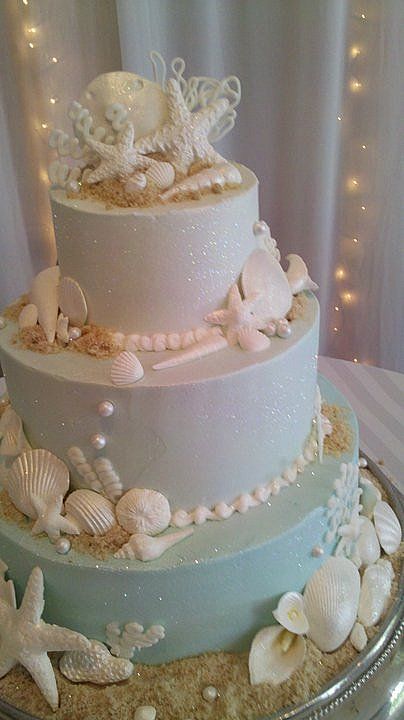 Beach Themed Wedding Cake Beach Themed Wedding Cake