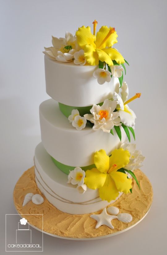 Beach Themed Wedding Cake