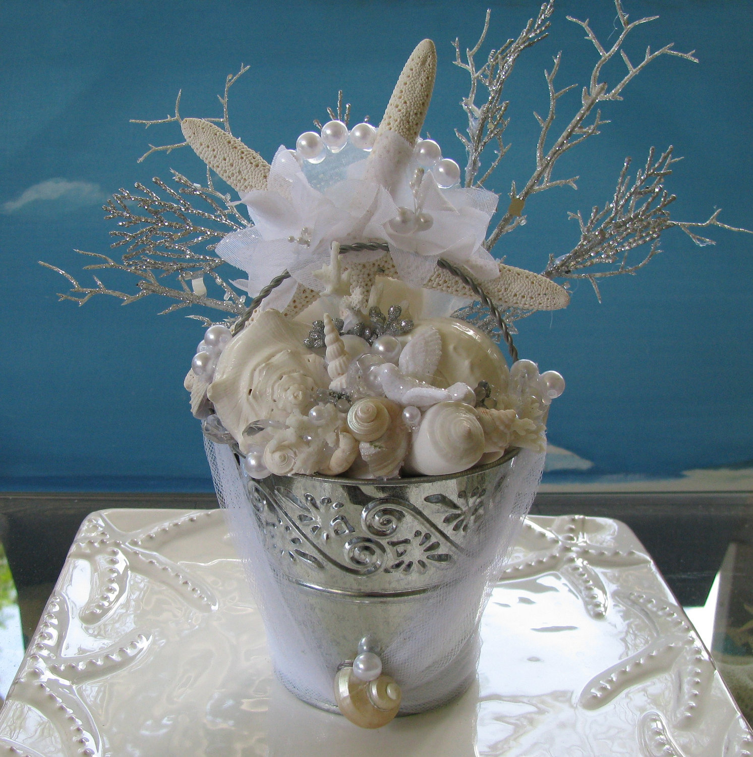 Beach Wedding Cake Topper Centerpiece