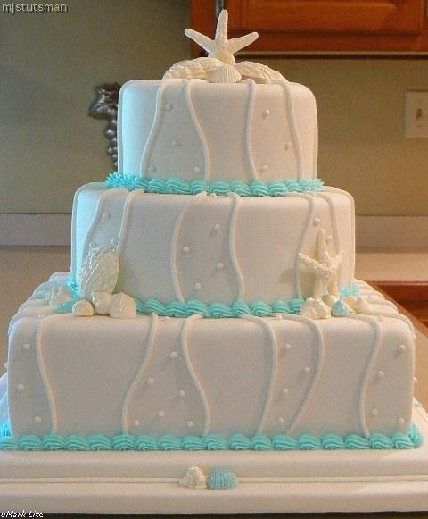 Beach Wedding Cakes with Seashells