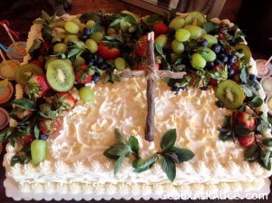 Beautiful Fruit Birthday Cake