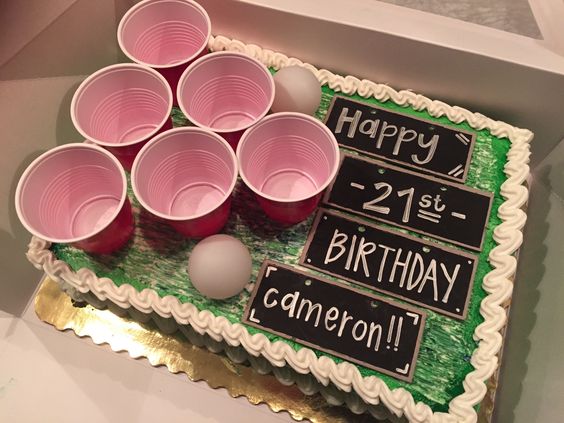 Beer Themed Birthday Cake