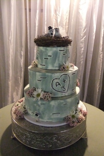 Birch Tree Wedding Cake