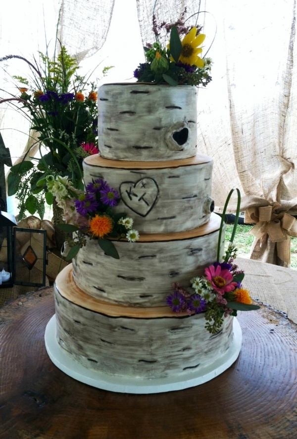 Birch Tree Wedding Cake