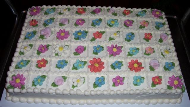 Birthday Sheet Cake with Flowers Birthday Sheet Cake with Flowers