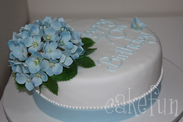 Blue Hydrangea Cake Flowers