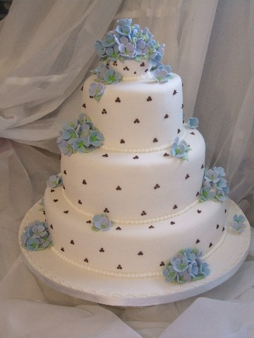 Blue Hydrangea Wedding Cake