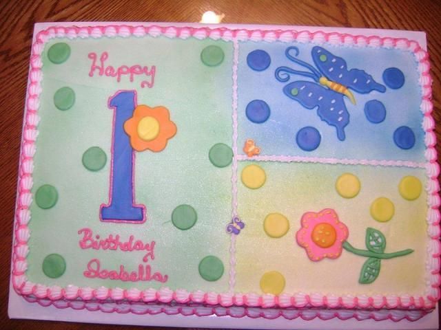 Butterfly 1st Birthday Sheet Cake