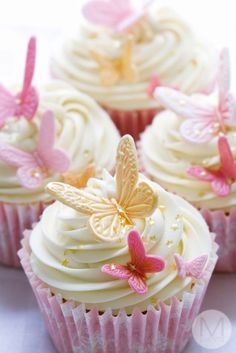 Butterfly Baby Shower Cake and Cupcakes