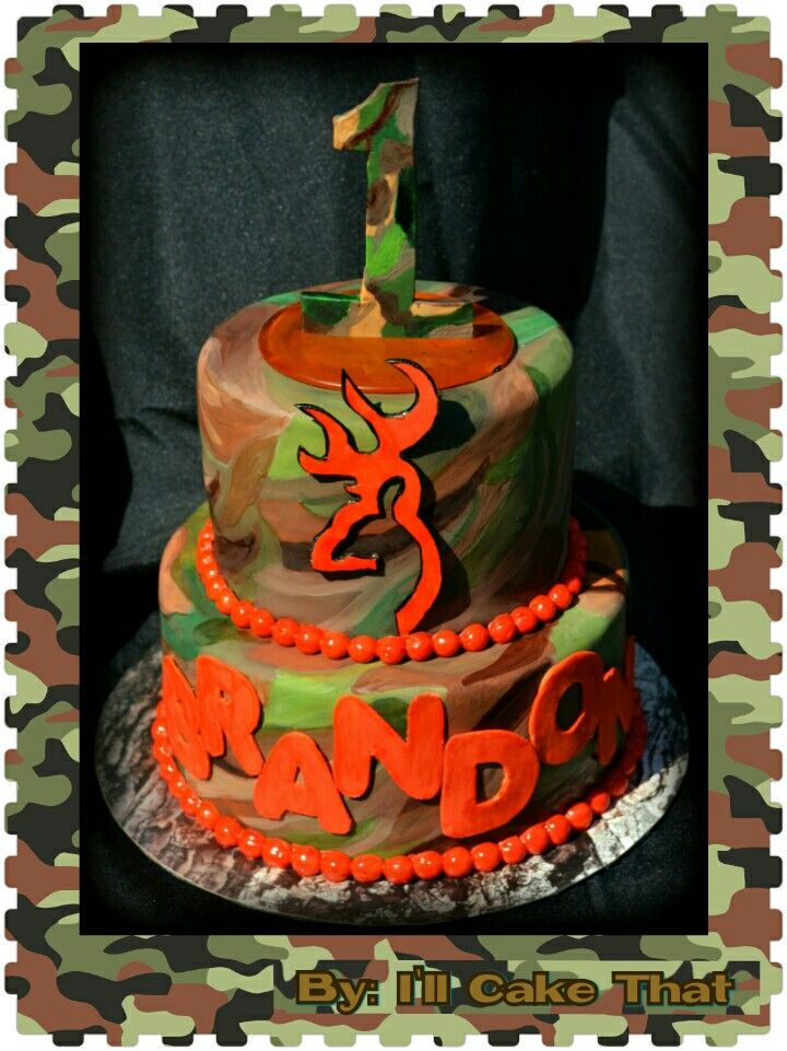 Camo 1st Birthday Cake