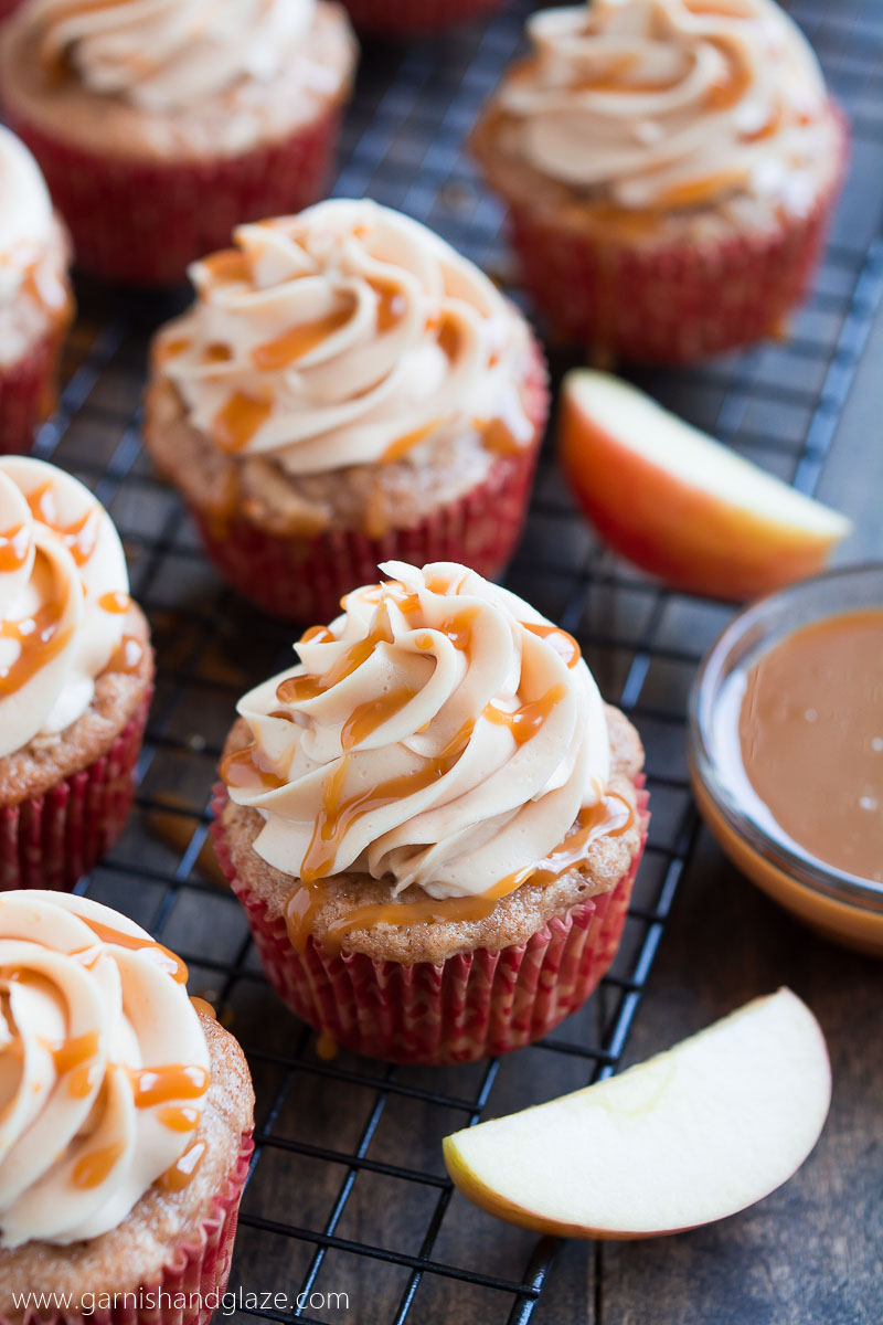 Caramel Apple Cupcakes with Frosting