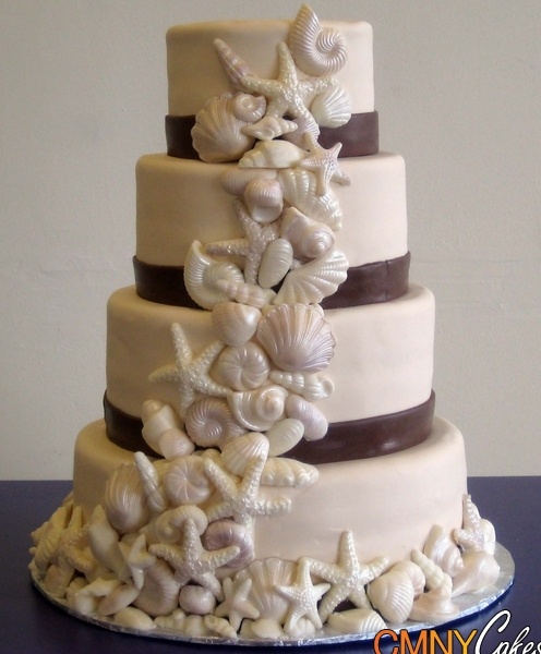 Cascade Wedding Cake Seashells Cascade Wedding Cake Seashells