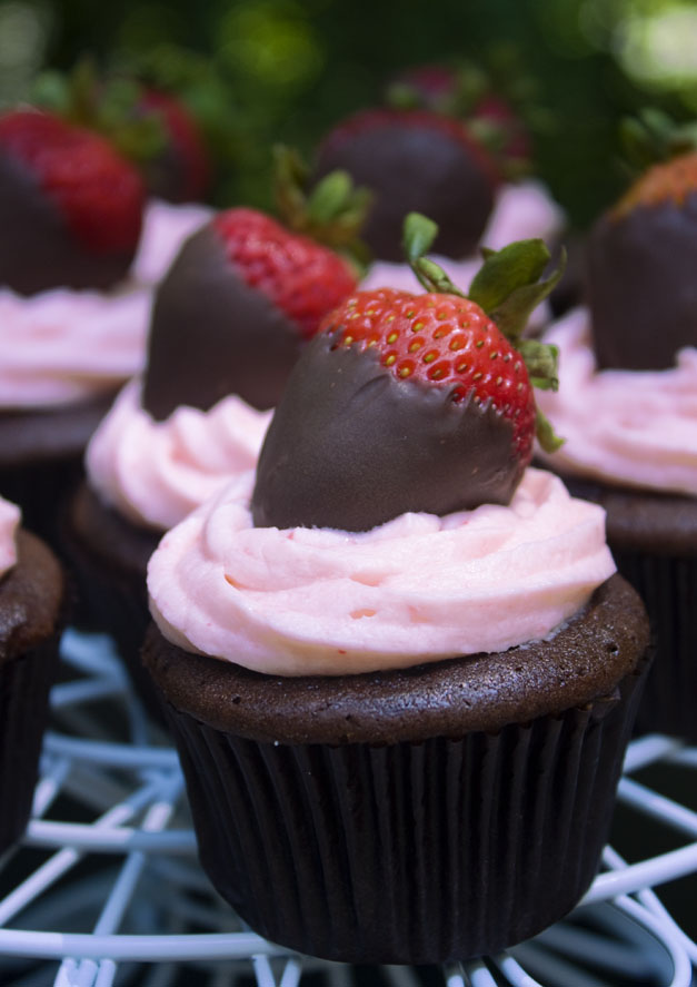 Chocolate Covered Strawberry Cupcakes