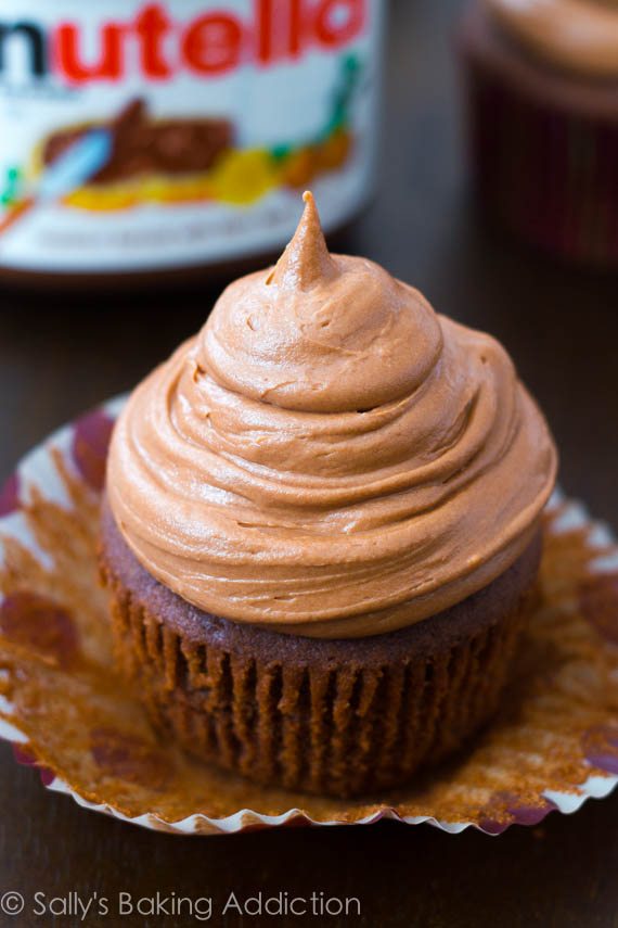 Chocolate Cupcakes with Nutella Frosting Chocolate Cupcakes with Nutella Frosting