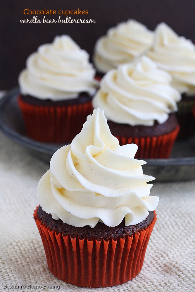 Chocolate Cupcakes with Vanilla Buttercream Frosting