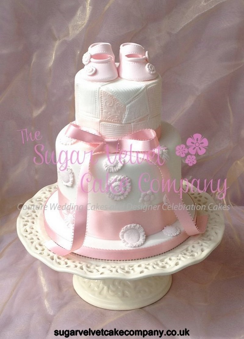 Christening Pink Baptism Cake Christening Pink Baptism Cake