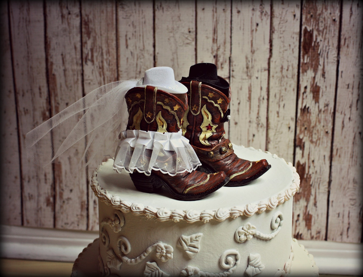 Cowboy Boot Wedding Cake Topper