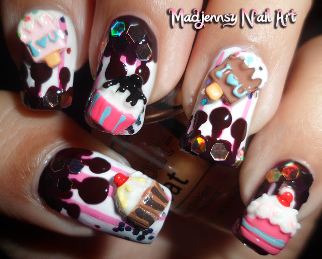 Cupcake Ice Cream Nail Art