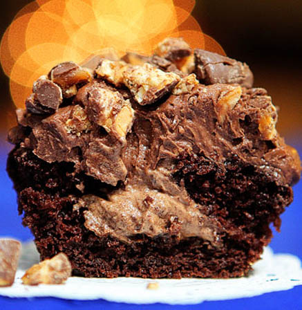 Decadent Snickers Cupcakes with Chocolate Mousse Filling