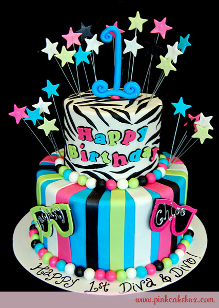 Diva Zebra Birthday Cake