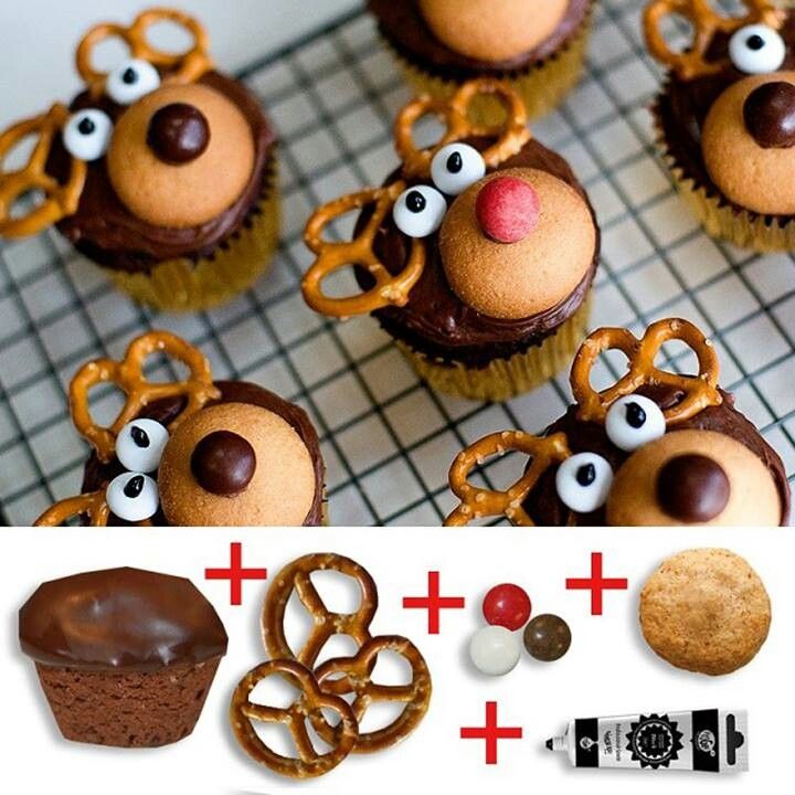 DIY Christmas Reindeer Cupcakes DIY Christmas Reindeer Cupcakes