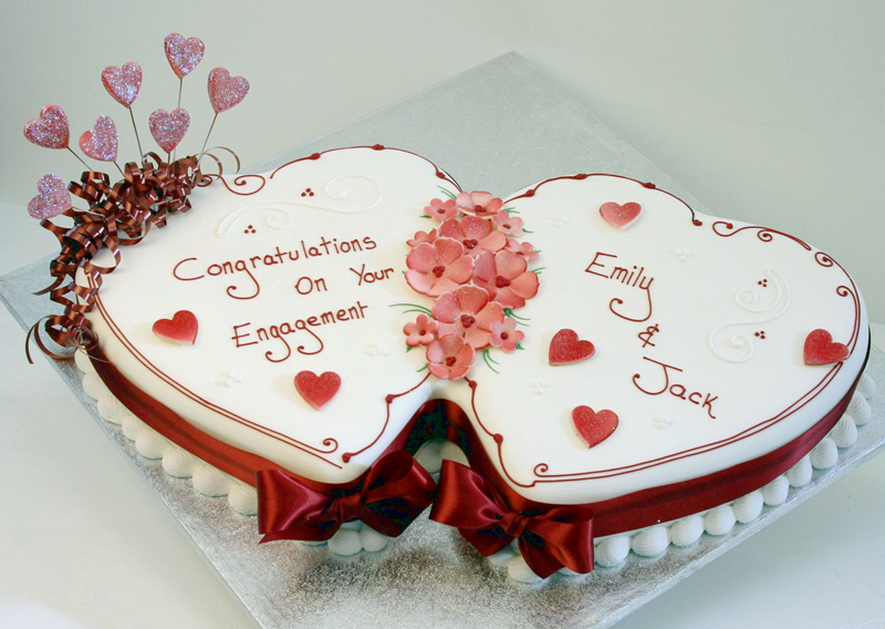 Double Heart Shaped Wedding Cakes