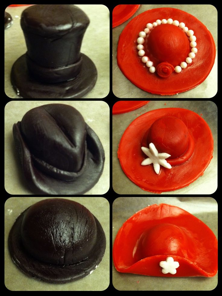 Fondant Hat Cupcake Toppers