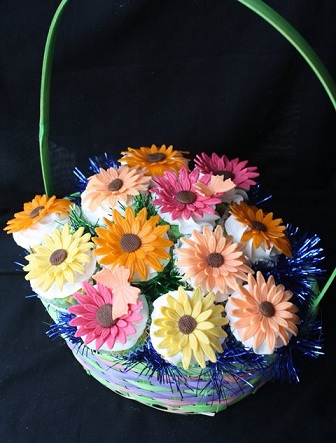 Gerber Daisy Cupcake Bouquet