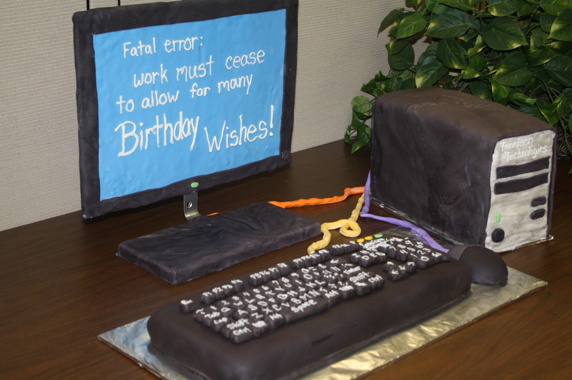 Happy Birthday Computer Cake