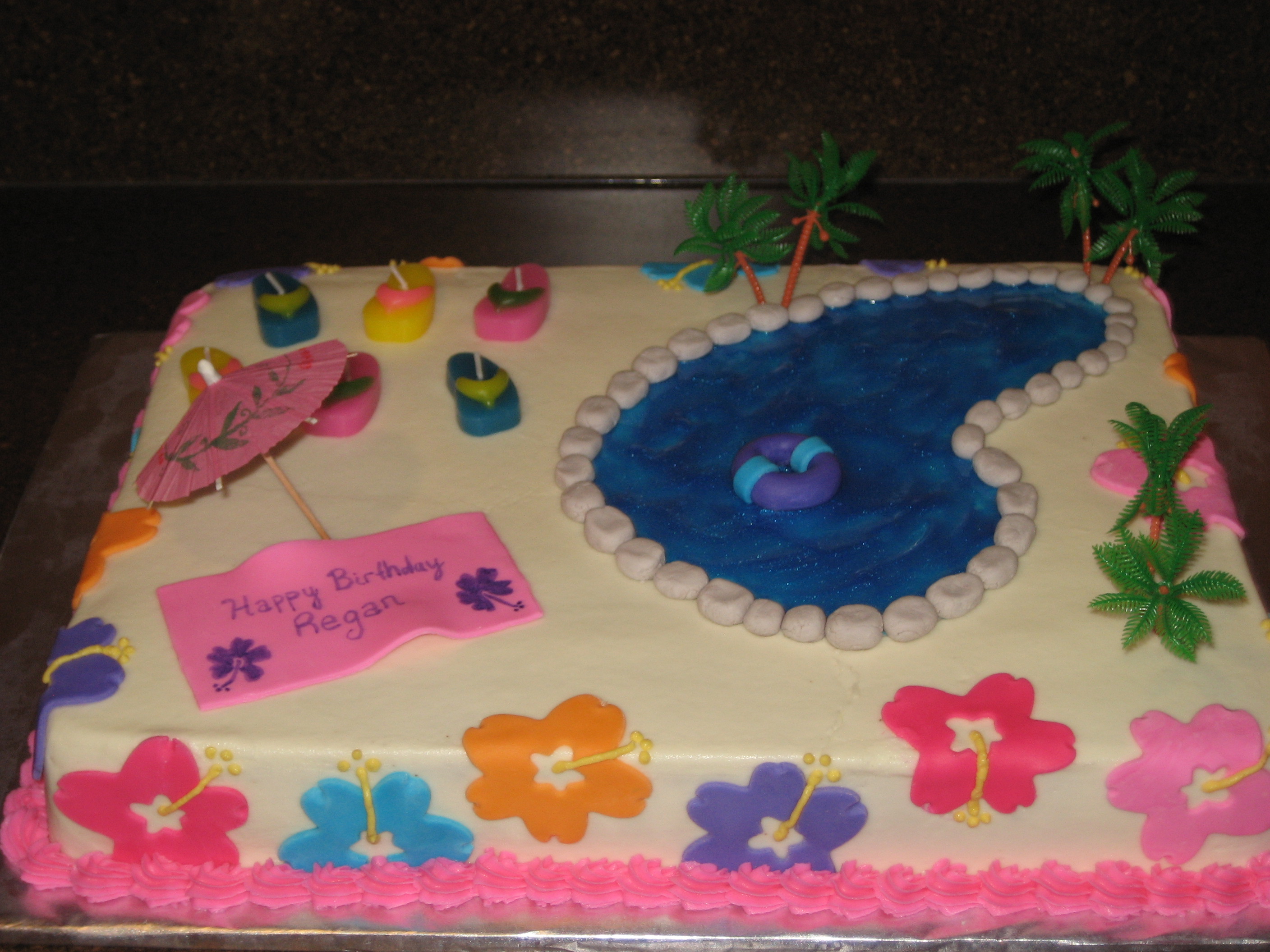 Hawaiian Pool Party Cake