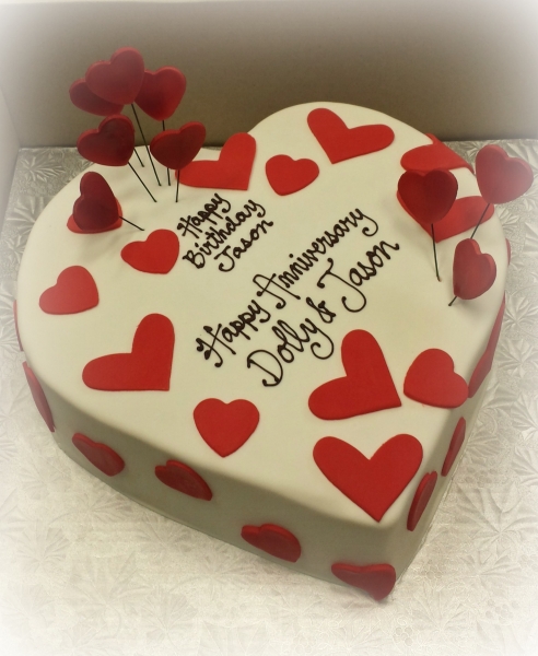 Heart Shaped Anniversary Cakes