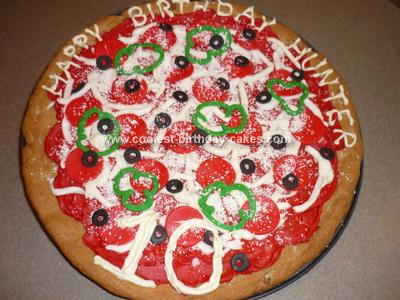 Homemade Pizza Birthday Cake