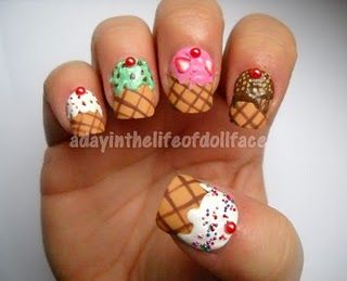 Ice Cream Nail Art Ice Cream Nail Art
