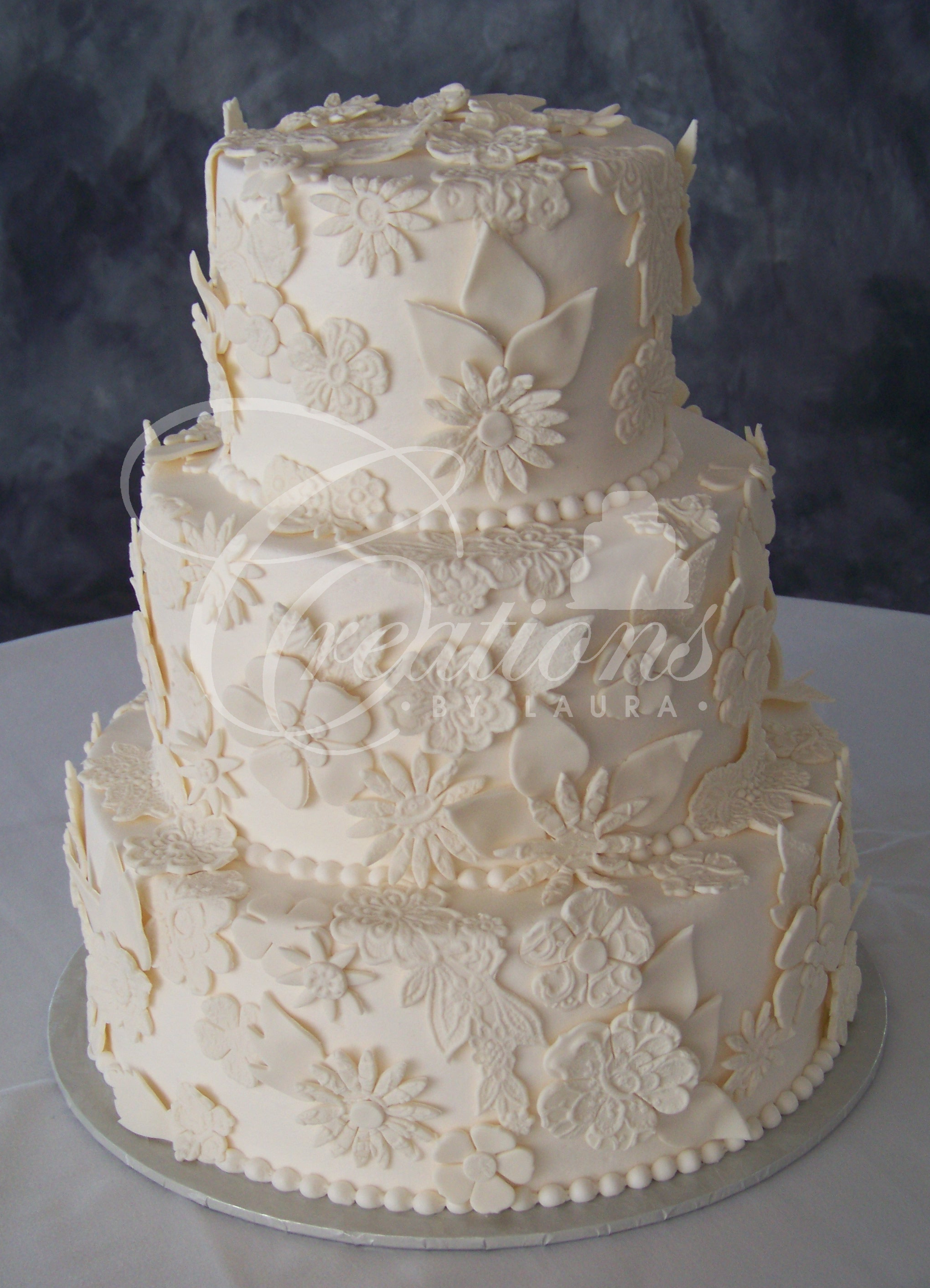 Ivory Lace Wedding Cake