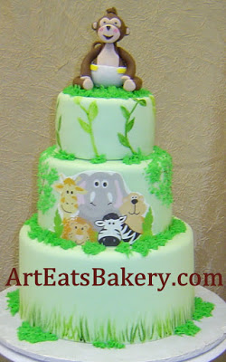 Jungle Themed Baby Shower Cake Jungle Themed Baby Shower Cake