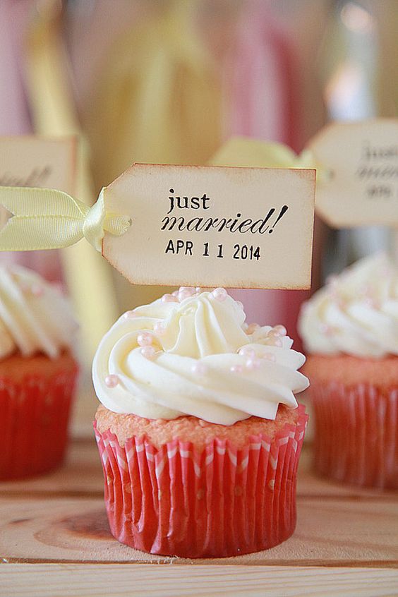 Just Married Cupcake Toppers
