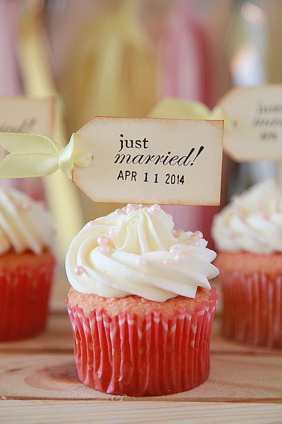 Just Married Cupcake Toppers Just Married Cupcake Toppers