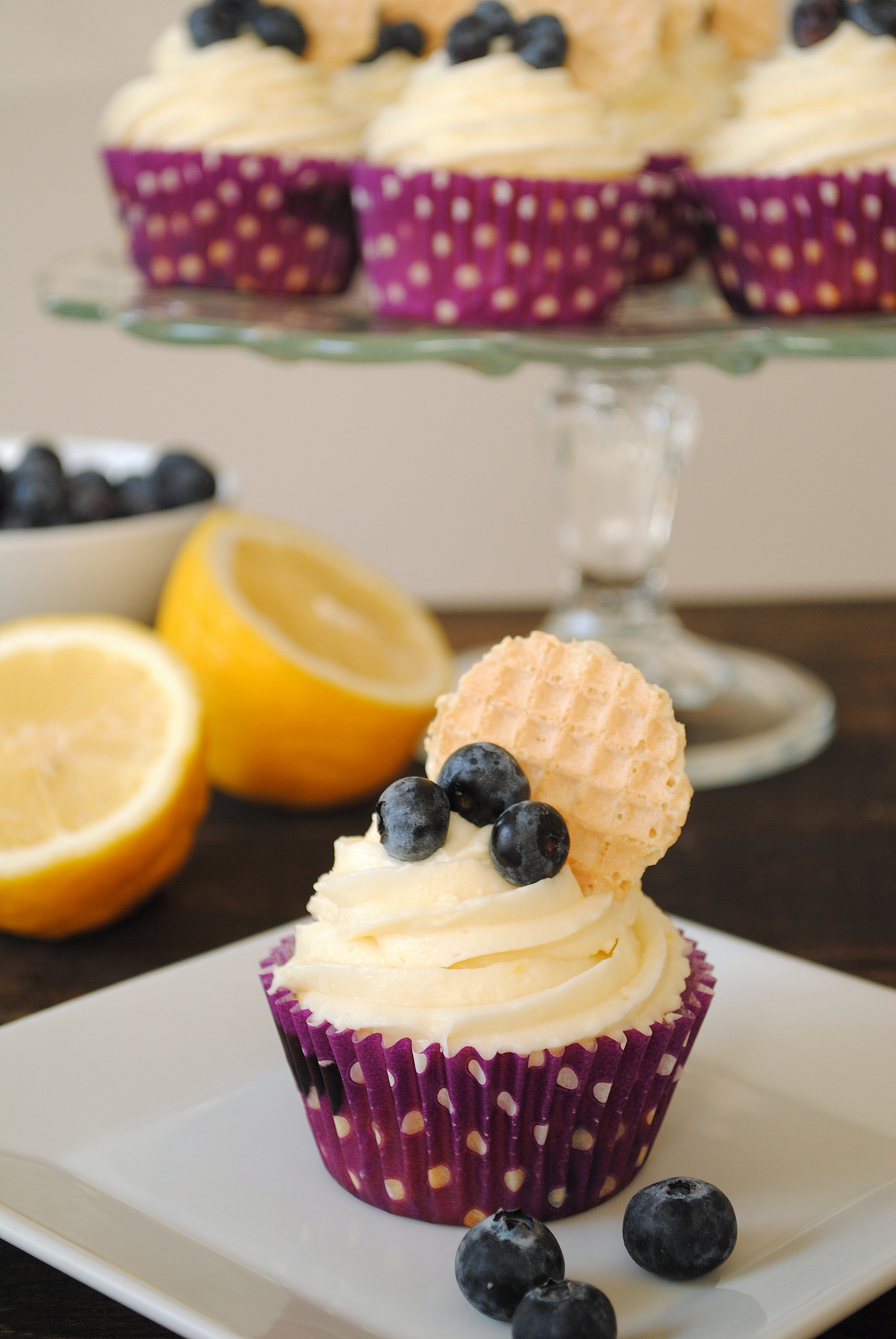 Lemon Blueberry Cupcakes with Cream Cheese Frosting