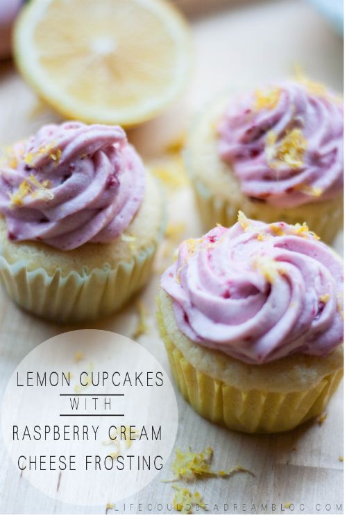 Lemon Raspberry Cupcakes with Cream Cheese Frosting